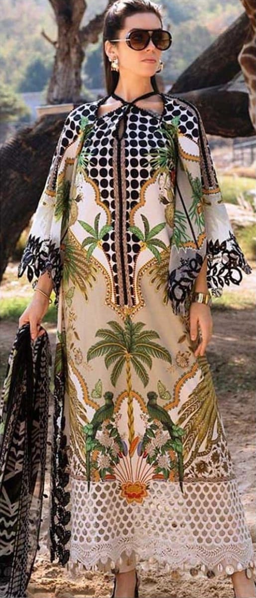 Tropical Print Airjet Lawn 3PC - Maria.B