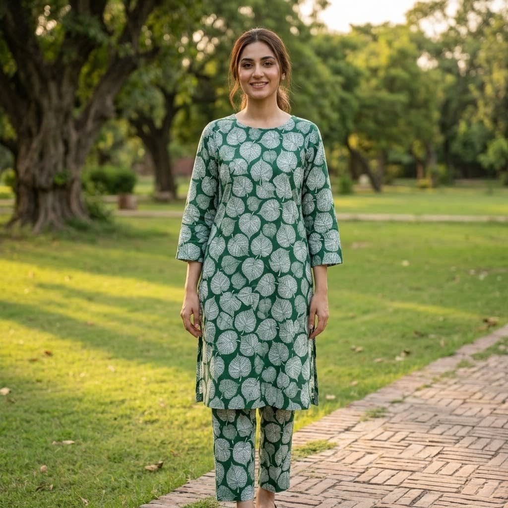 Saya Abstract Leaf Lawn 2Pc Unstitched