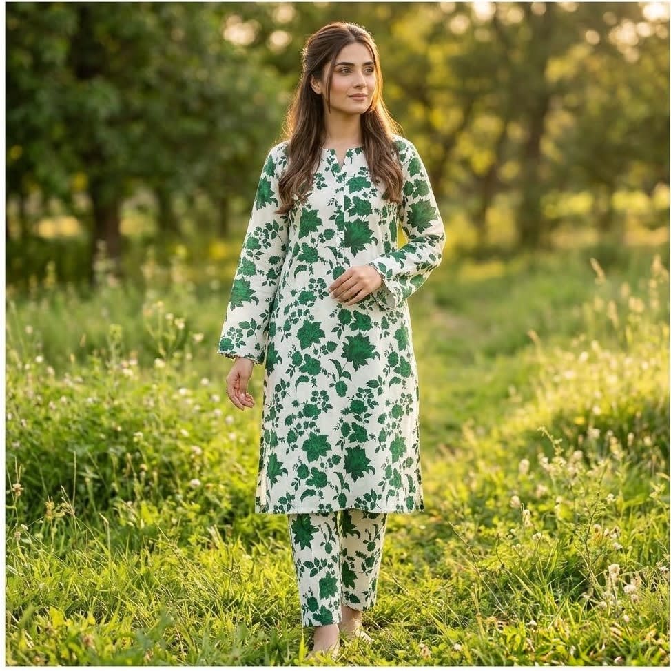 Saya Leopard Print Lawn 2Pc Unstitchedd