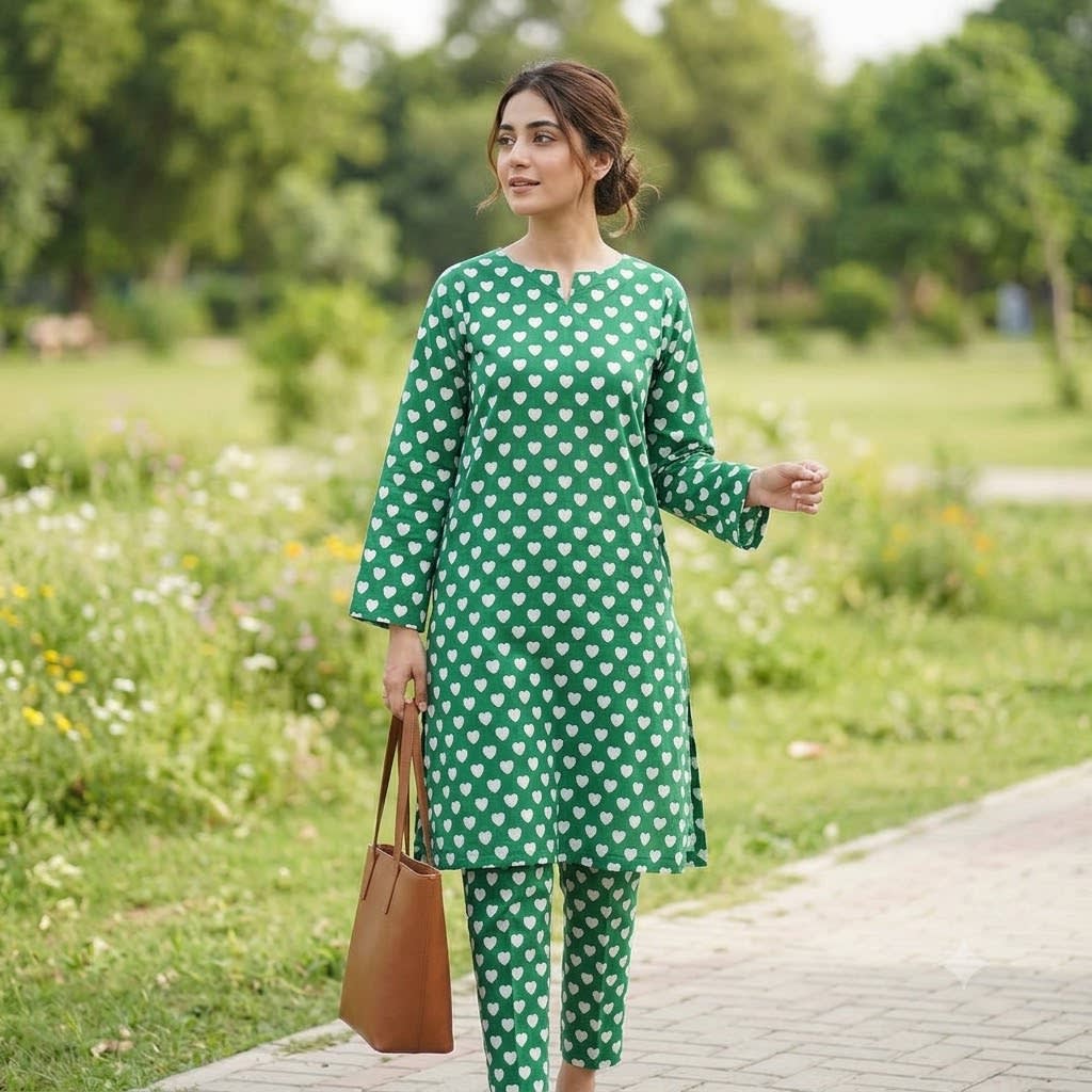 White Hearts 2-Piece Lawn - Nishat
