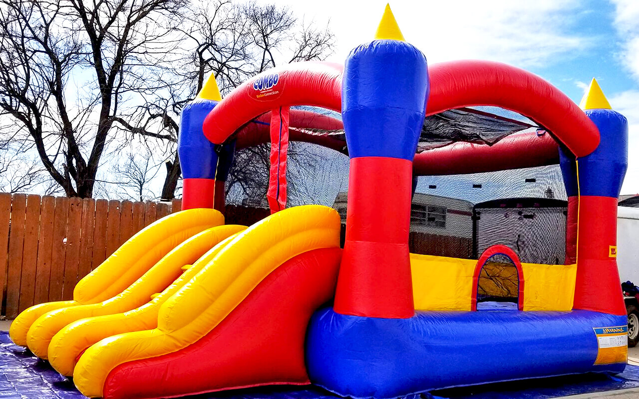 bounce house with slides