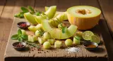 honeydew melon with complementary ingredients