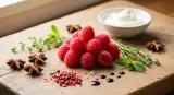 raspberries with complementary ingredients