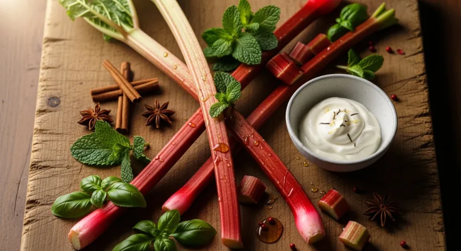 rhubarb with complementary ingredients