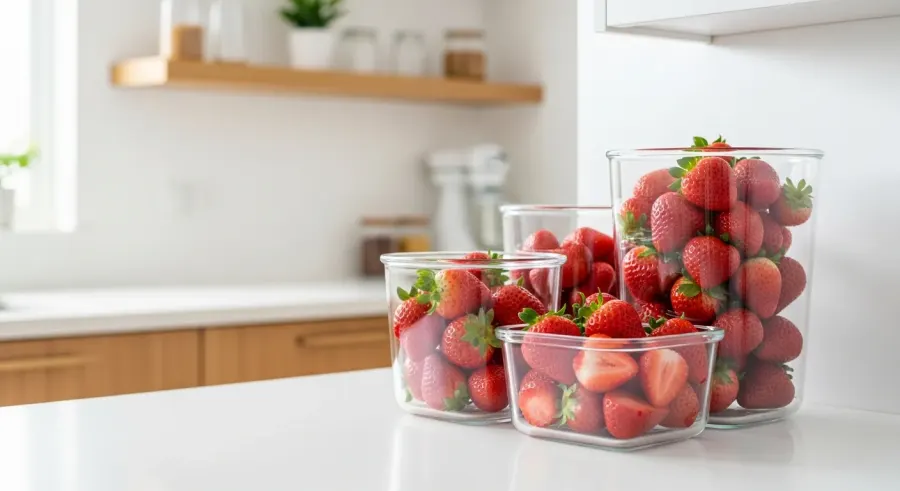 fresh strawberries properly stored