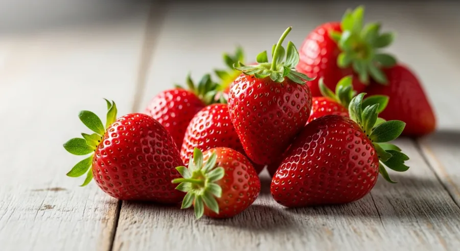 fresh strawberries — Leave those green stems alone
