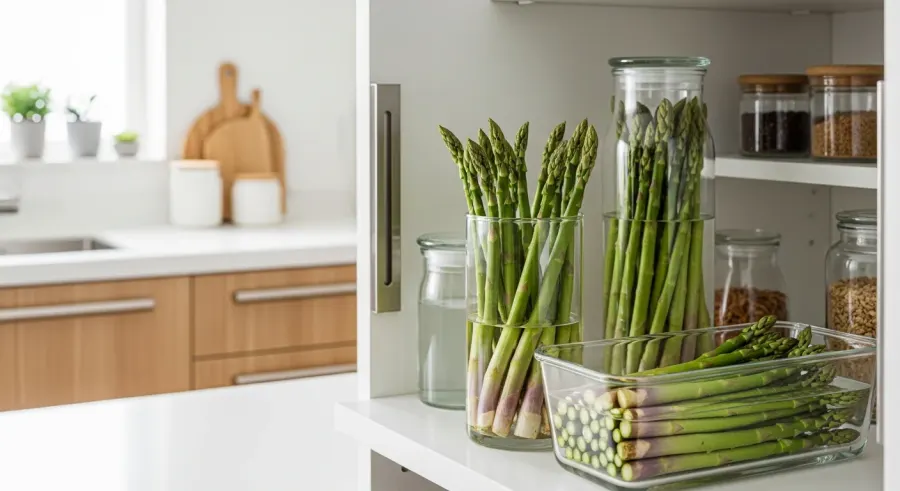 fresh asparagus properly stored