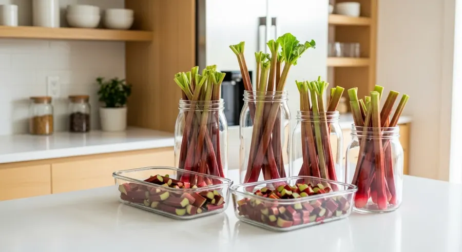 fresh rhubarb properly stored