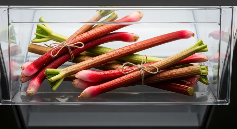 fresh rhubarb — Keeping Stalks in the Crisper Drawer