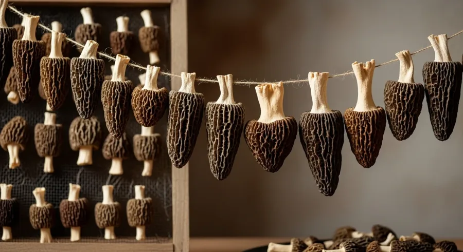 morel mushrooms — Drying them out for next winter