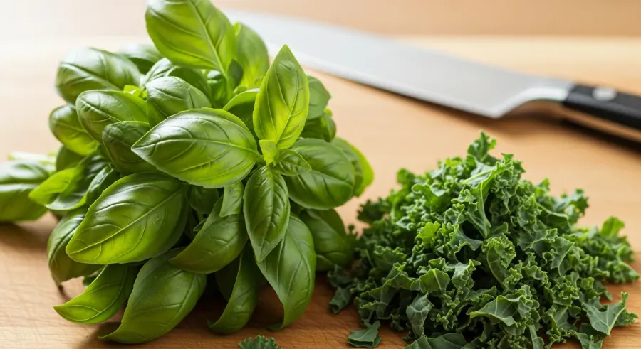 fresh basil — Kale Requires A Little Prep