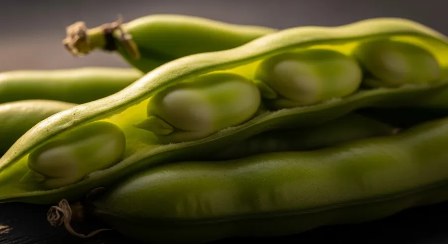fava beans close-up detail