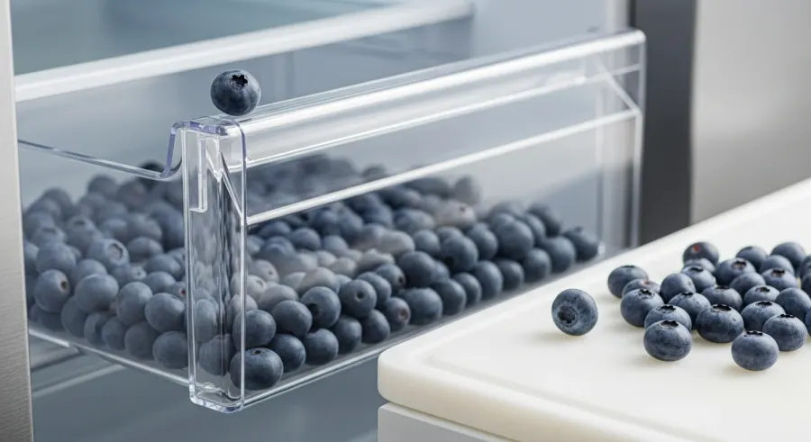 fresh blueberries — Wait, what about the crisper?