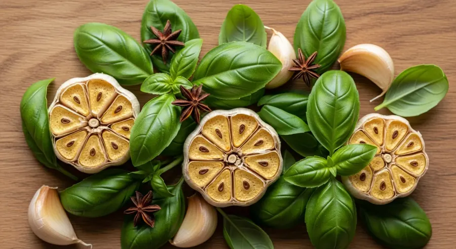 basil — Garlic Grounds the Licorice Notes