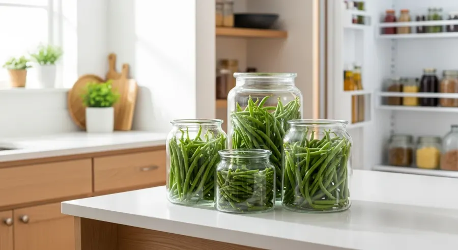 fresh green beans properly stored