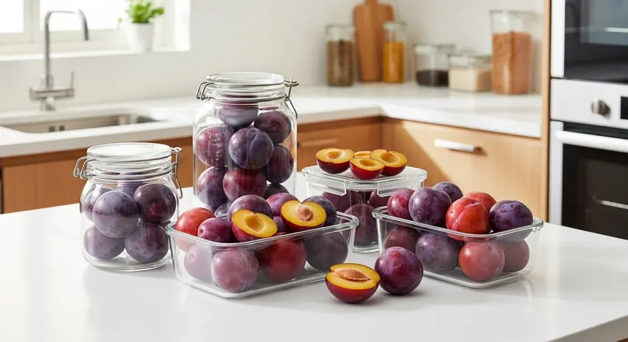 fresh-plums properly stored