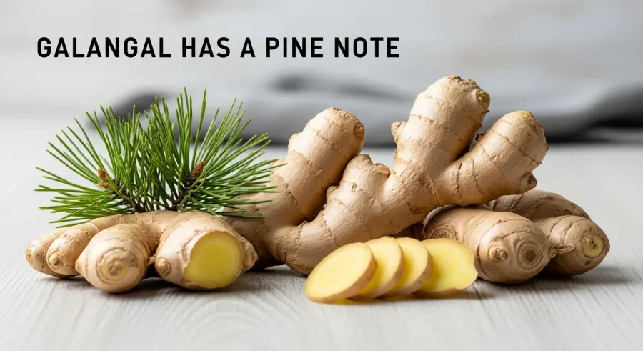 fresh ginger — Galangal Has a Pine Note