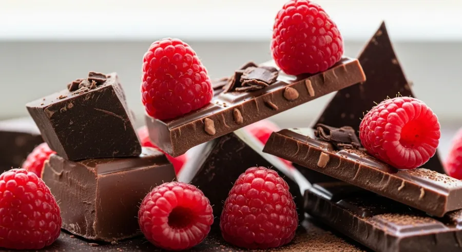 raspberries — Dark chocolate is a balancing act