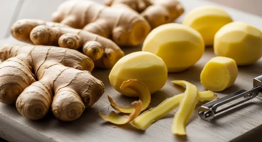 fresh ginger — What About Peeled Pieces?