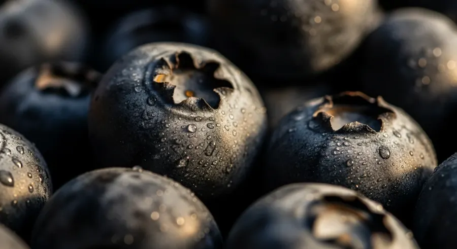 Blueberries close-up detail
