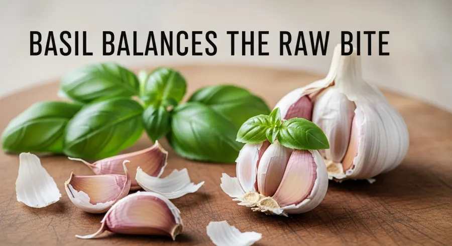 garlic — Basil Balances the Raw Bite