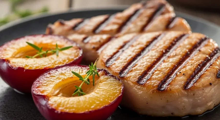 stone fruit — Pork chops love a roasted plum
