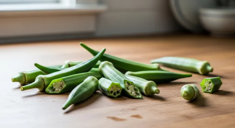 fresh okra — Leaving them on the kitchen counter