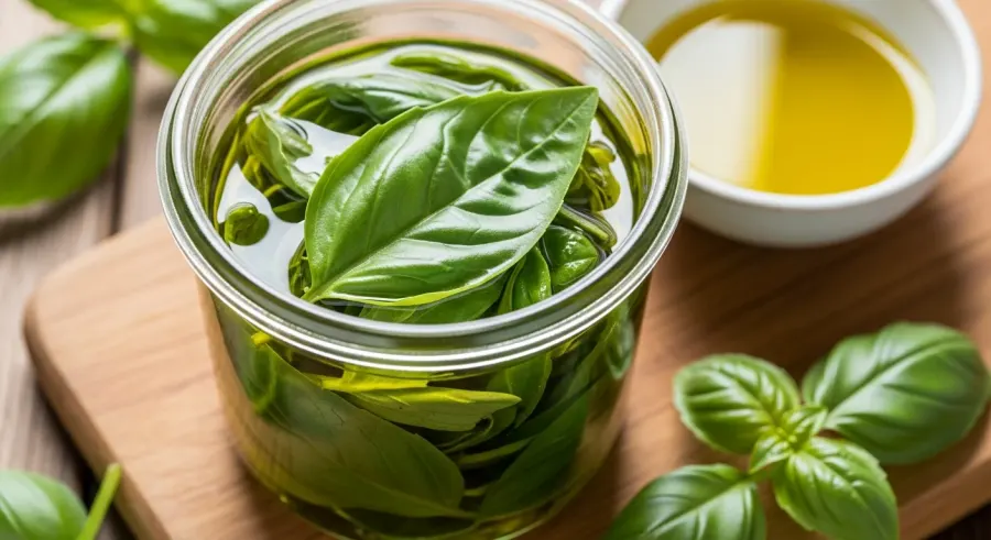 fresh basil — How To Freeze It In Oil