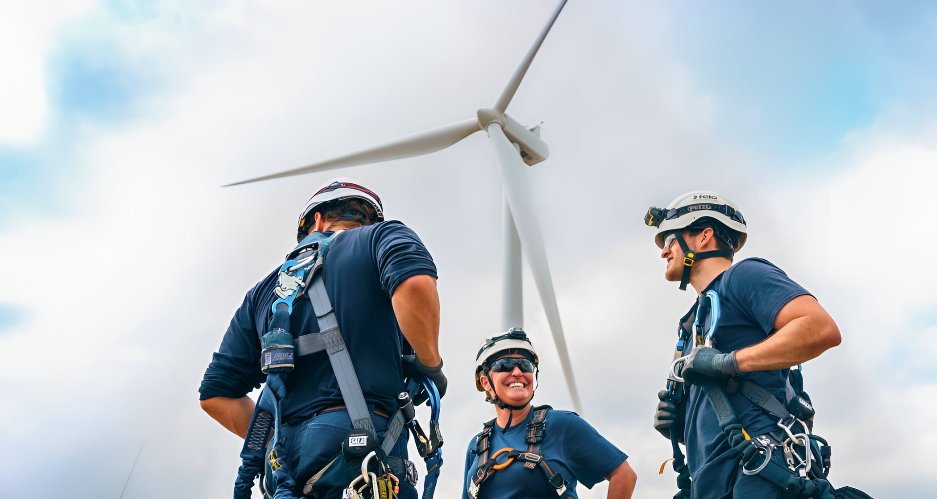Wind technician working in the field