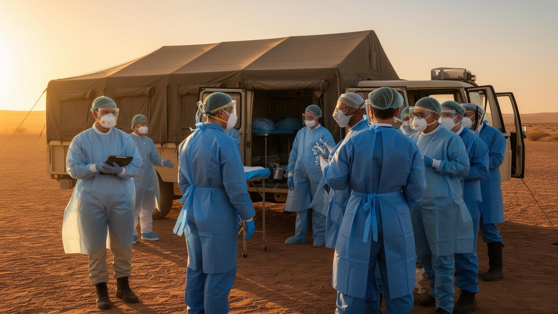 Humanitarian workers in the field