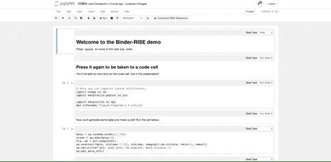 RISE: Reveal.js Ipython Slideshow Extension Screenshot