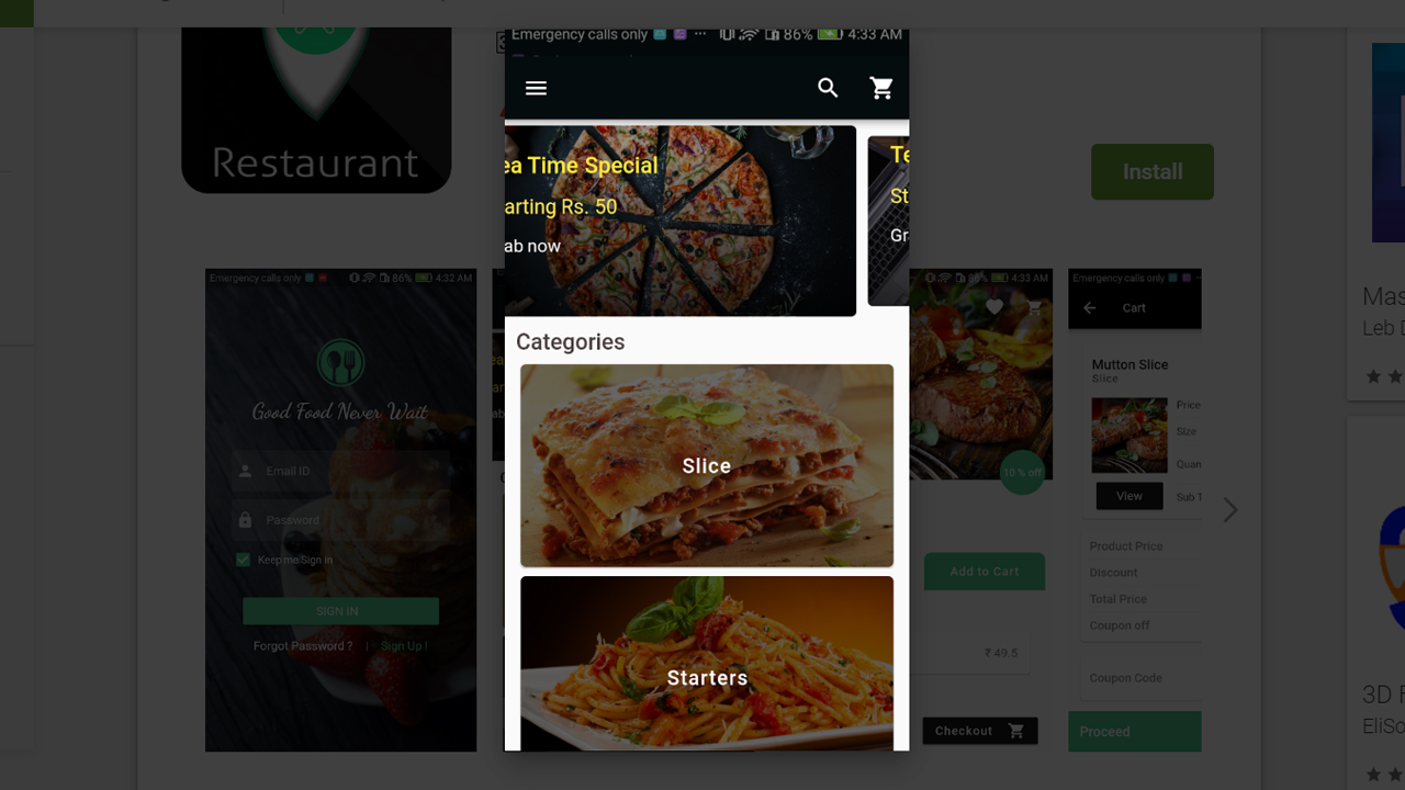 Flutter Restaurant Mobile App Features