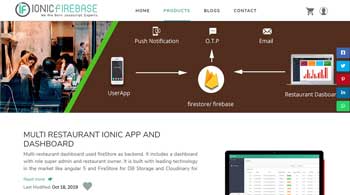 MULTI RESTAURANT IONIC APP DASHBOARD FEATURES