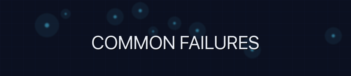 Common failures section banner