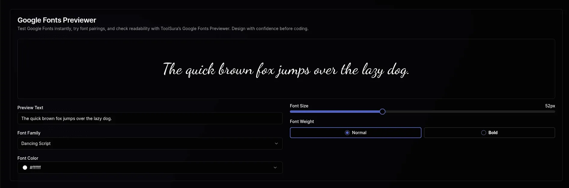 Screenshot of the Font Previewer tool