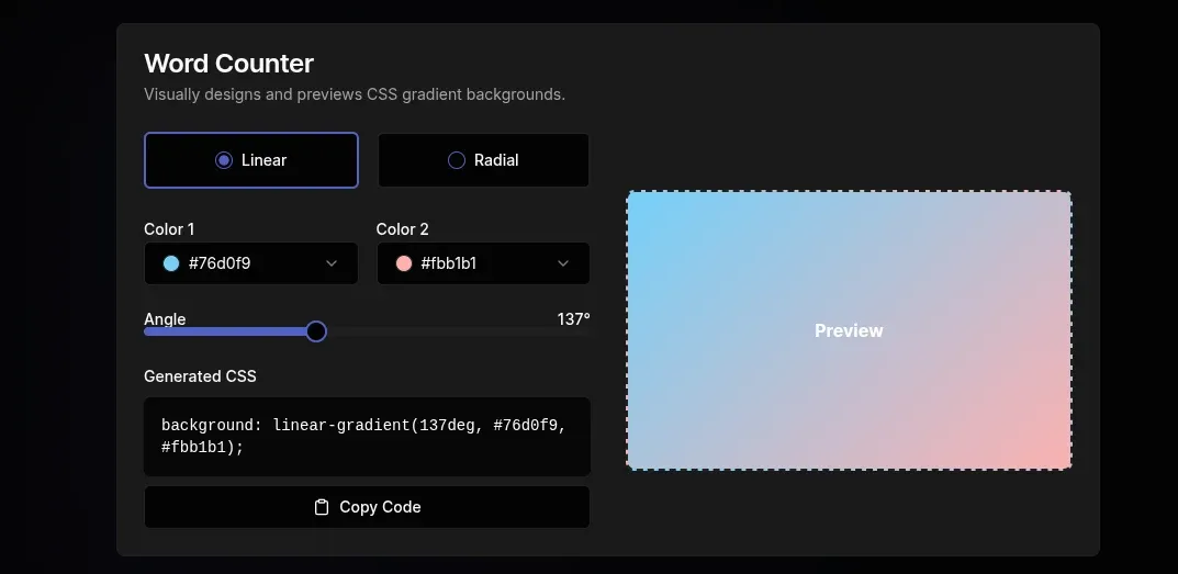 CSS Gradient Generator | Easy, Free & Fast Online | ToolSura