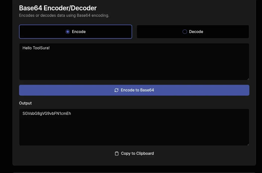 Base64 Encoder & Decoder: Simple Online Converter | ToolSura