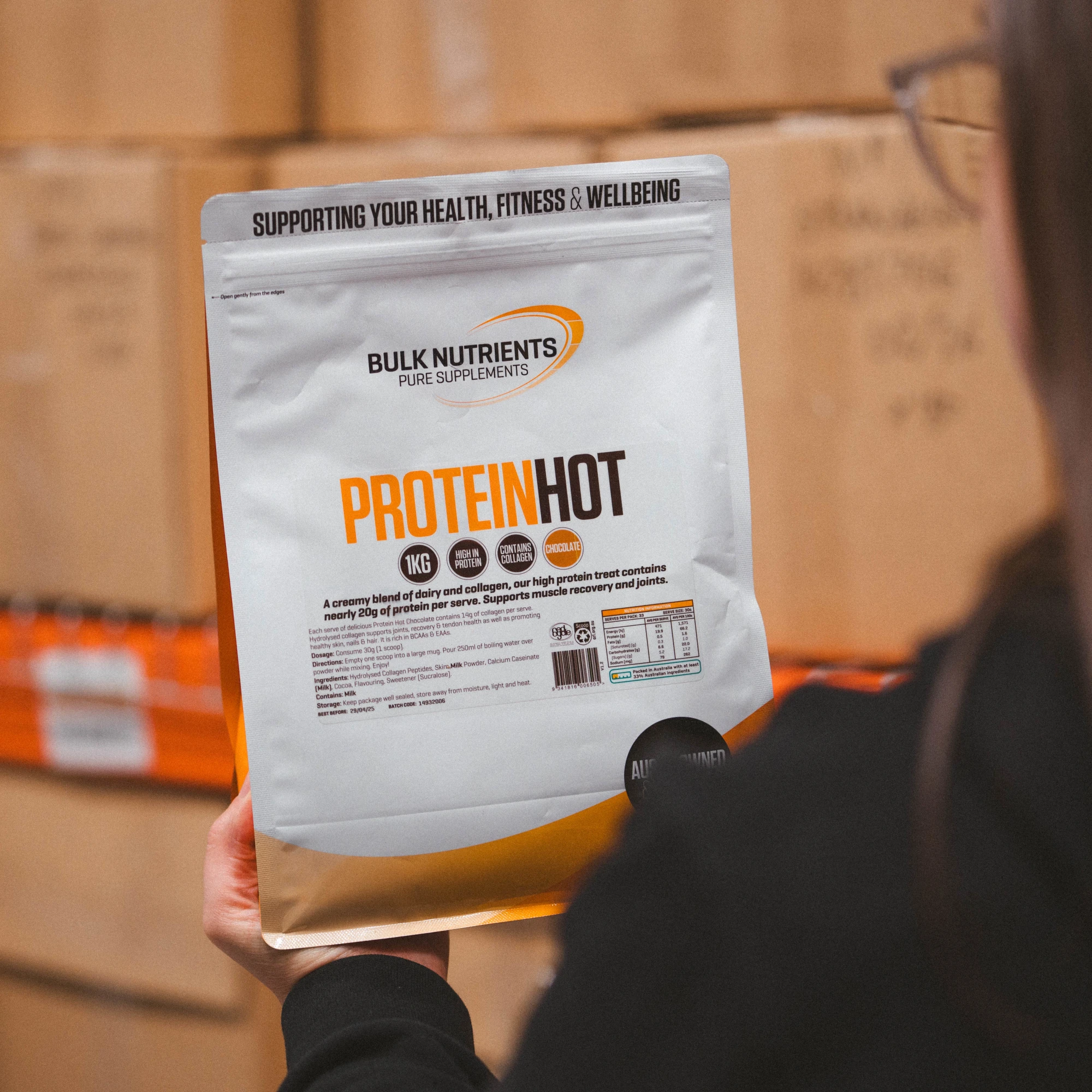 Protein Hot Chocolate from over the shoulder