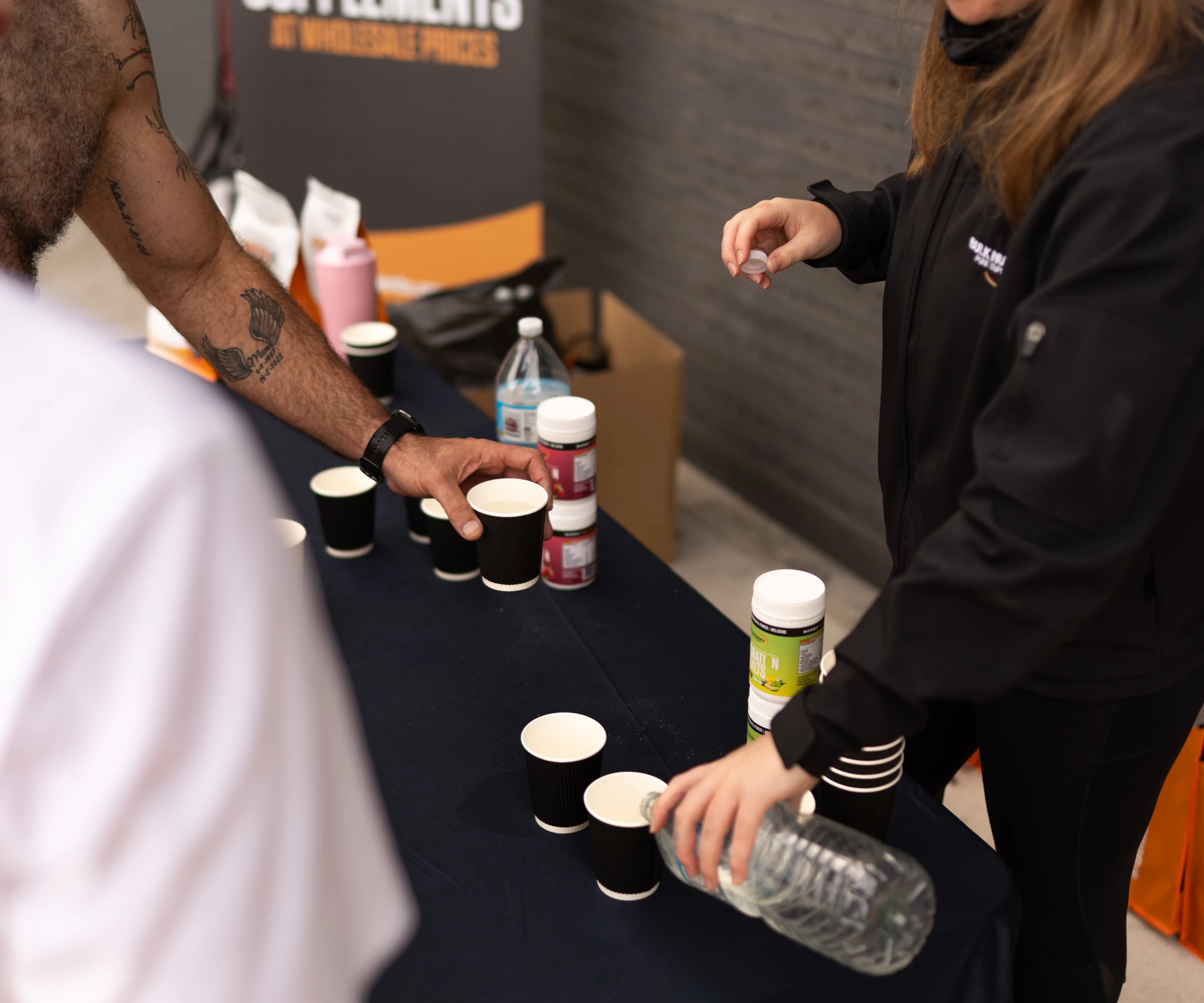Hydration Salts being sampled at an bulk nutrients event