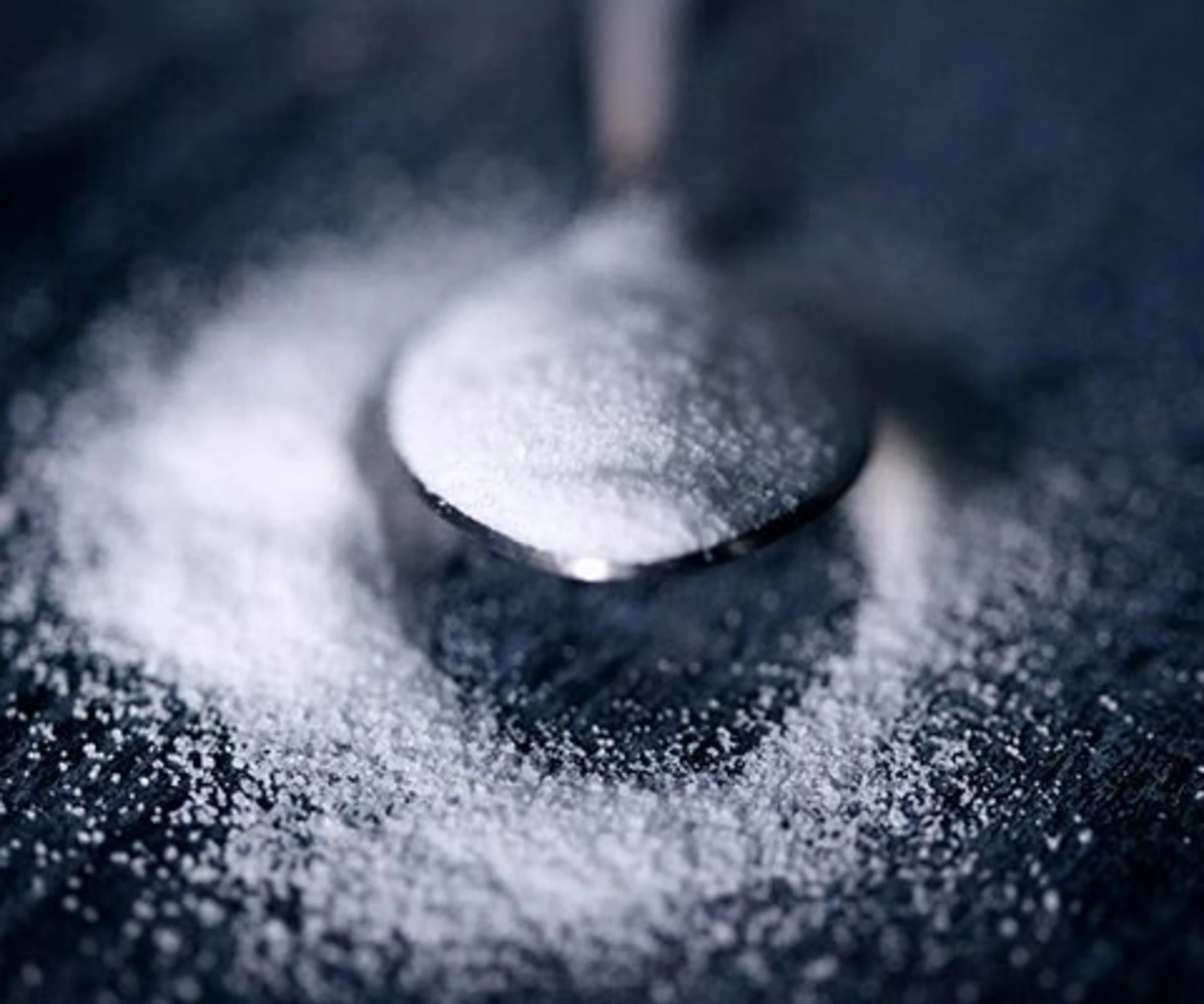 White sugar on a spoon