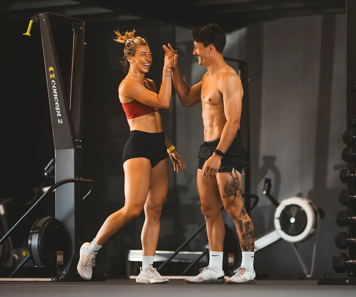 Bulk Nutrients Ambassador Nicola Macbeth and Jaden high five