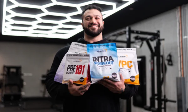 Bulk Nutrients' ambassador with products