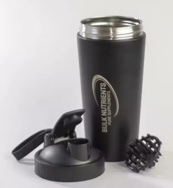 Bulk Nutrients' Stainless Steel Shaker tough enough to endure every day has a 700ml capacity with a clear window to help you measure liquids