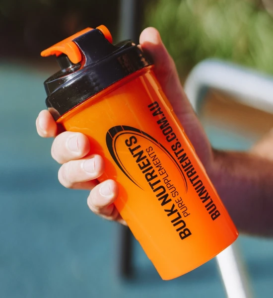Bulk Nutrients' Transparent Shaker the fluorescent orange cup delivers a serious pop of colour