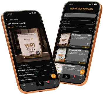 Bulk Nutrients app displayed on mobile phone