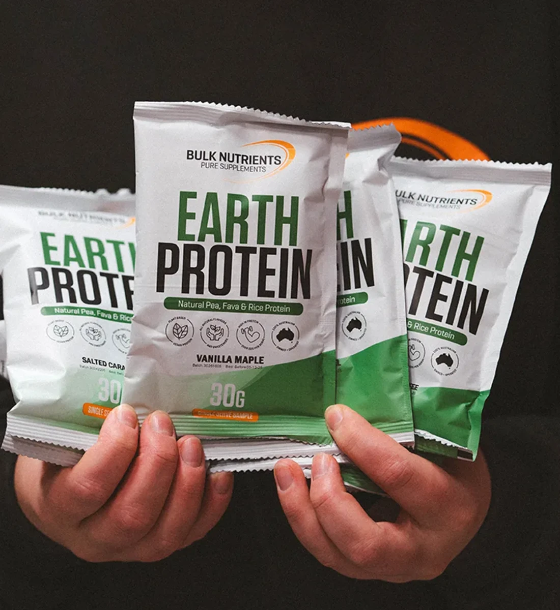 Bulk Nutrients' Earth Protein Sample Pack consists of 7 handy single serve sachets and its a great way to try our most popular plant based protein