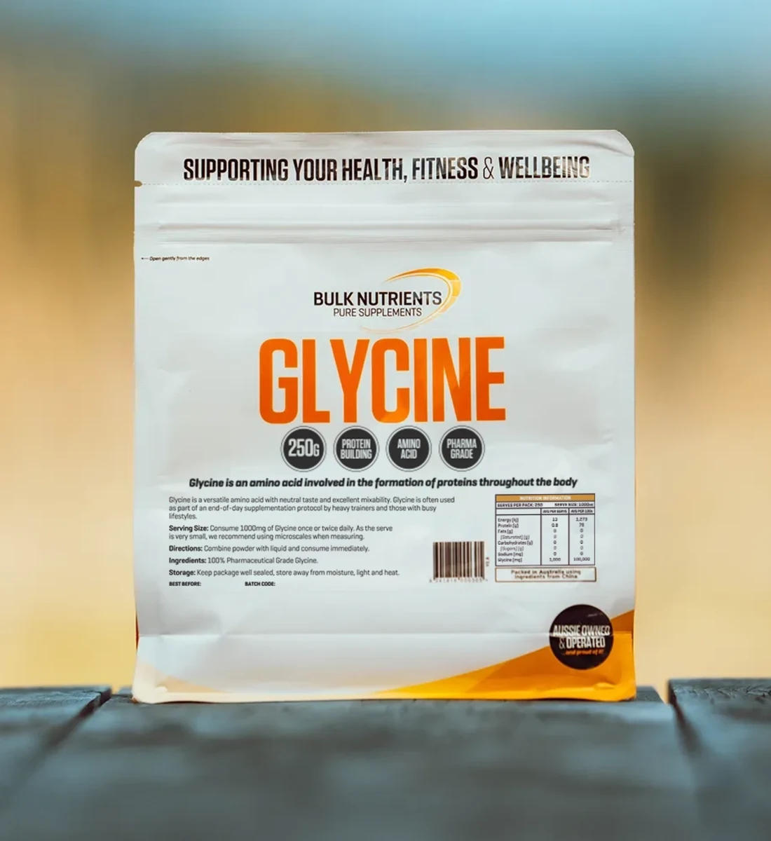 Bulk Nutrients Glycine is an amino acid involved in the formation of proteins throughout the body