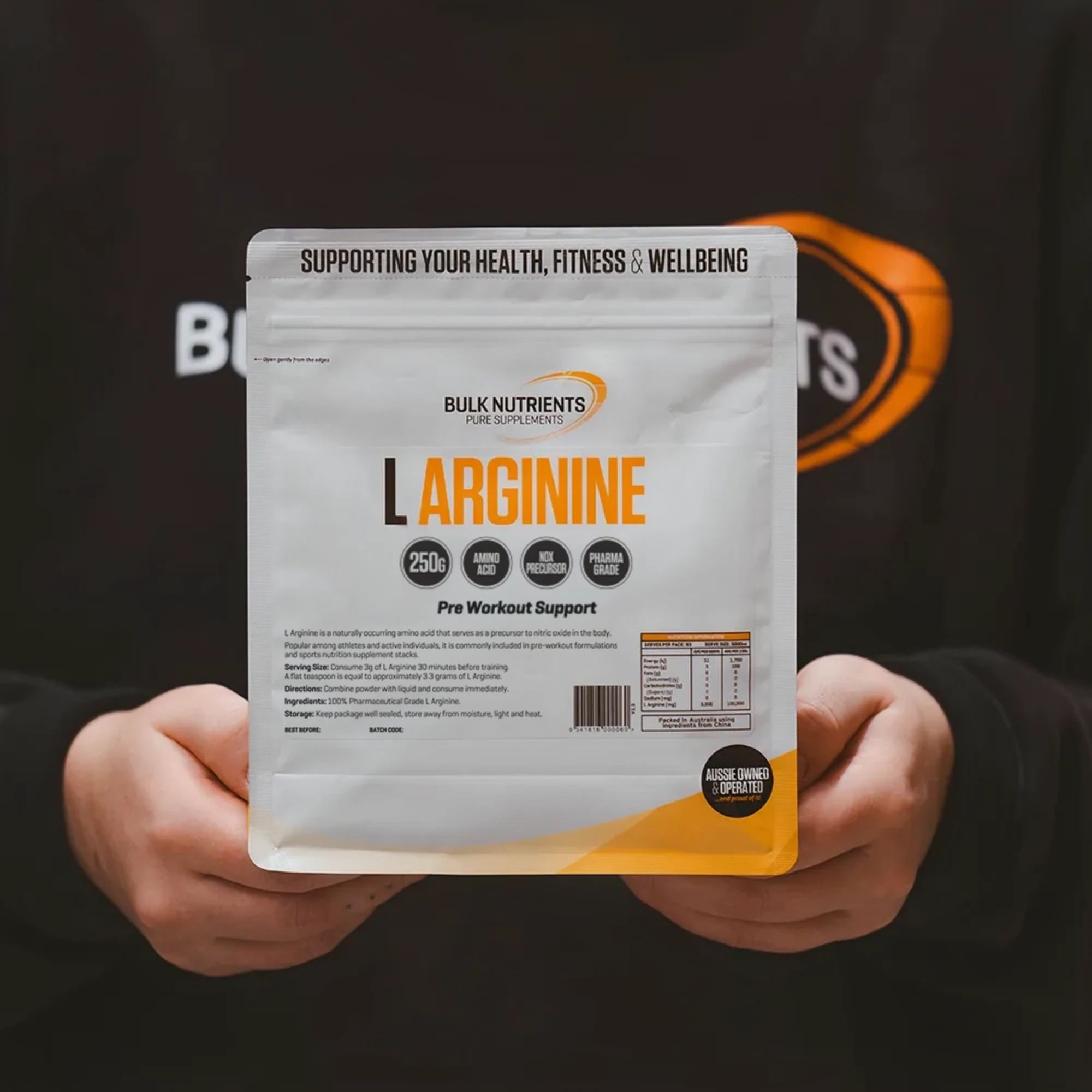 L Arginine is a naturally occurring amino acid that serves as a precursor to nitric oxide in the body.