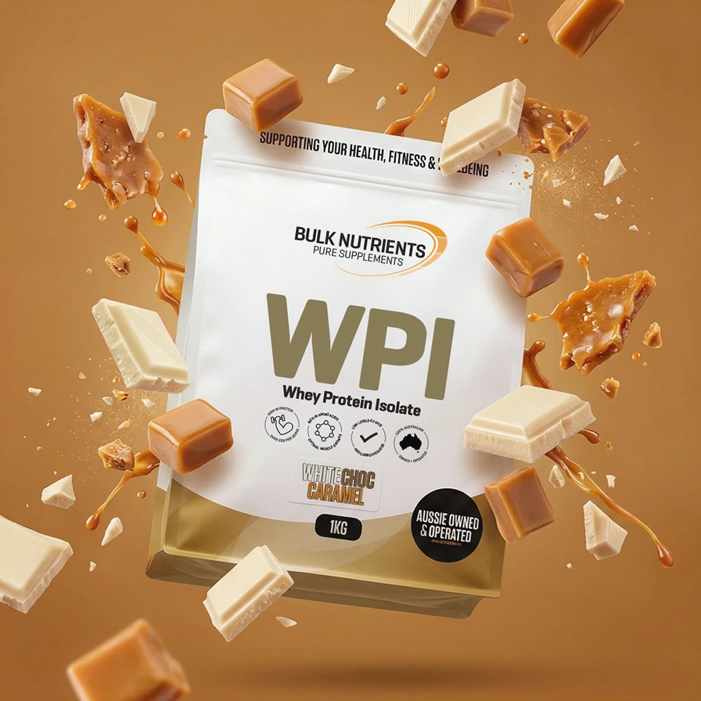 Sourced from grass-fed cows, Bulk Nutrients' WPI is ultra-high protein. Whey Protein Isolate White Choc Caramel