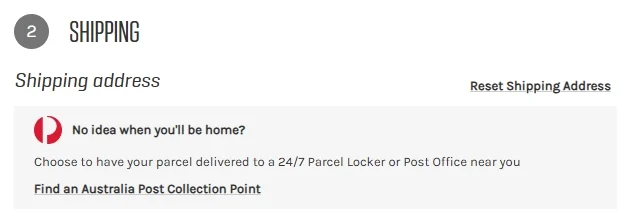 Check out with Australia Post Collection Points
